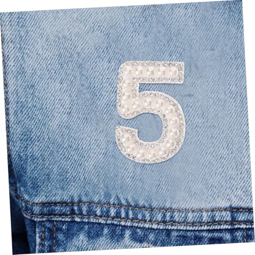 Gadpiparty 2 Satz Perlen Strass Zahlen Aufbügel Patches DIY Stickerei Applikationen für Kleidung Rucksäcke Hüte mit Eleganter Perlen und Glitzerverzierung von Gadpiparty
