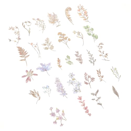 Gadpiparty 2 Sets Dekorative Sticker Packung Tagebuch Aufkleber Pflanzen Stil Etiketten Aufkleber Kleine Schreibwaren Aufkleber Vinyl Ästhetische Nummer Scrapbook Klebejournal Flüsterpapier von Gadpiparty