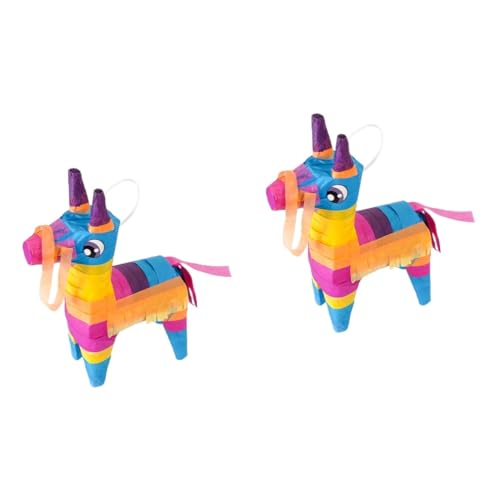 Gadpiparty Weihnachtsdekorationen 2 Stk Piñata Mexikanischer Regenbogen Sensorisches Pinata-dekoration Festlich Gefärbter Esel Esel-pinata-dekor Kind Papier Karton Außerirdischer von Gadpiparty