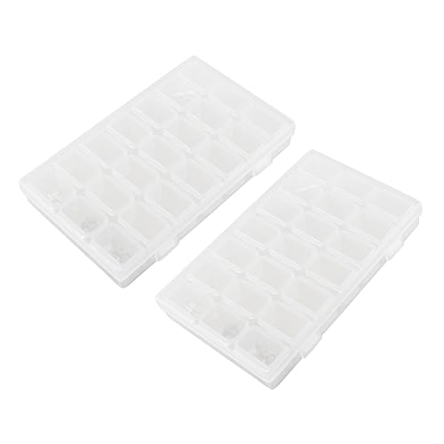 Gadpiparty 2 Stück Aufbewahrungsbox mit Fächern Transparent Schockresistent für Nagelkunst Schmuck und Bastelbedarf Organizer für Salon und Diy Projekte von Gadpiparty