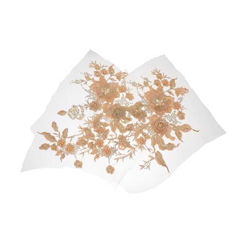 Gadpiparty 2 Stück Bestickte Spitzenapplikationen mit Perlen Aufbügelbar für Brautkleider DIY Kleidung Elegante Stoffflicken zur Kleidungsreparatur und Verzierung Gadpiparty 2 Stück Bestickte Spitzenapplikationen mit Perlen Aufbügelbar für Brautkleider DIY Kleidung Elegante Stoffflicken zur Kleidungsreparatur und Verzierung von Gadpiparty
