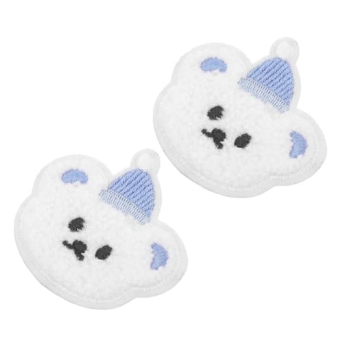 Gadpiparty 2 Stück Cartoon Tier Stickerei Patches Selbstklebende Flicken für DIY Dekoration Niedliche Wolkenkaninchen und Weißer Bär Aufnäher für Kleidung Taschen Hüte Schuhe von Gadpiparty