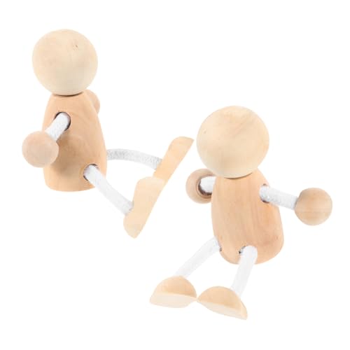 Gadpiparty 2 Stück DIY Holzpuppen zum Bemalen Unvollendete Holzfiguren für Basteln und Pädagogisches Holzspielzeug Kreativität und Geschicklichkeit von Gadpiparty
