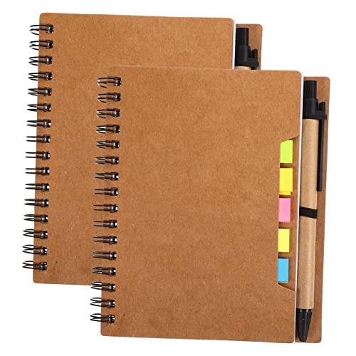 Gadpiparty 2 Stück Dekorative Notizblöcke Spiral Notizbuch mit Haftnotizen Praktischer Planer für Büro und Schule für Notizen Diy Pläne und Tägliche Aufzeichnungen von Gadpiparty