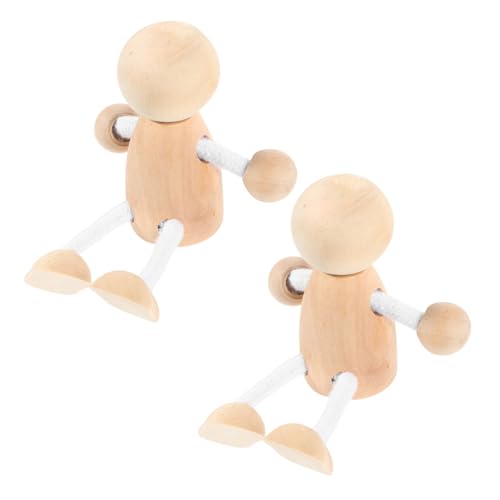 Gadpiparty 2 Stück Diy Holzpuppen Unbemalte Holzfiguren zum Basteln und Blanko Puppen für Spiel Handwerk und Dekoration für Bastelprojekte von Gadpiparty