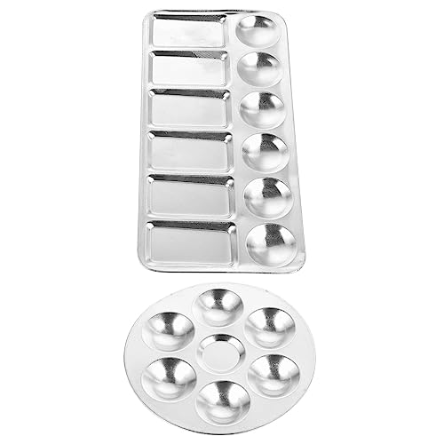 Gadpiparty 2 Stück Farbmischplatte Pigment Mischplatten für Malerei Fächer Rund Fächer für Künstler Bastler und Modellmalerei von Gadpiparty
