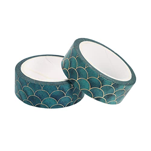 Gadpiparty 2 Stück Fischschuppen Washi Tape Dekoratives Klebeband für Scrapbooking und DIY Projekte Leicht Abreißbar Repositionierbar für Notizen und Bastelarbeiten von Gadpiparty