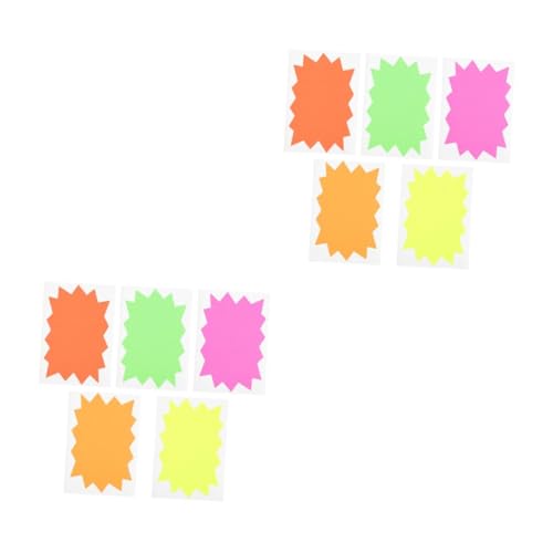 Gadpiparty 2 Stück Fluoreszierende Etiketten Aufkleber im Mixed Style Leuchtenden Farben für Deko Preisgestaltung und Organisation Selbstklebend Einfach Ablösbar für Glatte Oberflächen von Gadpiparty