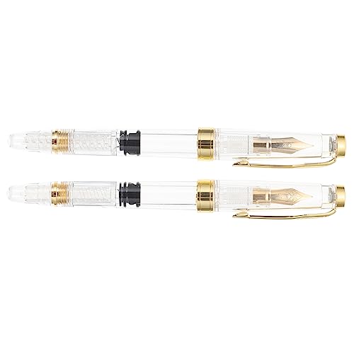 Gadpiparty 2 Stück Füllfederhalter mit Kolbenfüllung Transparentes Design Ergonomisch für Flüssiges Schreiben für Schule und Kalligrafie Gadpiparty 2 Stück Füllfederhalter mit Kolbenfüllung Transparentes Design Ergonomisch für Flüssiges Schreiben für Schule und Kalligrafie von Gadpiparty