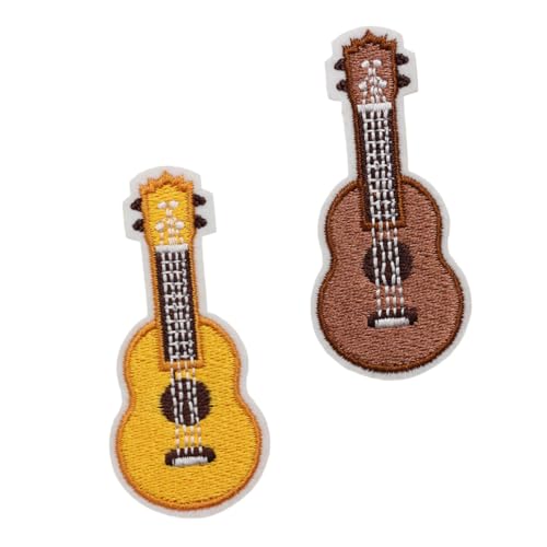 Gadpiparty 2 Stück Guitar Patches Teiliges DIY Aufnäher mit Gesticktem Gitarrenmotiv Hautfreundlich Dekorativ für Kleidung Hüte Taschen zum Reparieren und Verschönern von Gadpiparty