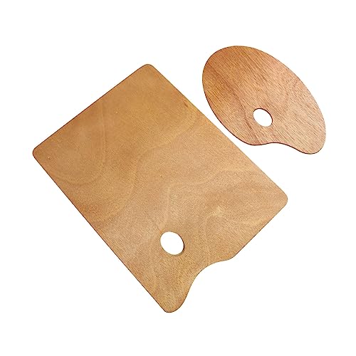 Gadpiparty 2 Stück Holz Mischpalette mit Daumenloch Oval für Ölfarben Künstlerbedarf für Schüler und Hobby Maler von Gadpiparty