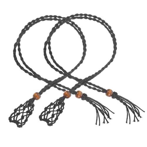 Gadpiparty 2 Stück Kristall Halskette Leerer Halskettenhalter Halskettenkordel Für Diy Halskettenkordel Für Schmuck Halskettenschnur Ersetzen Schmuckkabel Schmuckzubehör Baumwollfaden Black von Gadpiparty
