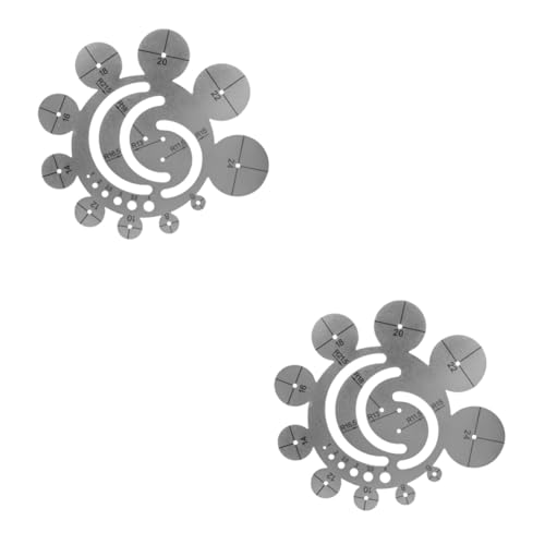 Gadpiparty 2 Stück Lederlineal gerundet für runden Ecke DIY-Vorlage Kreisschablonenlineal Runde Eckvorlage Herrscher runde Vorlage runde Schablonenvorlagen Multifunktionskreisvorlage Metall von Gadpiparty