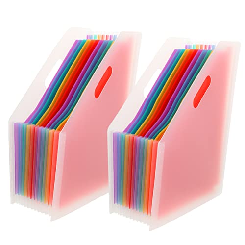 Gadpiparty 2 Stück Mappe erweiterbarer Ordner mit Trennwänden Büroorganisator stationärer Organizer falten Erweiterbarer Dateihalter Office-Datei-Organizer Plastik Transparent von Gadpiparty
