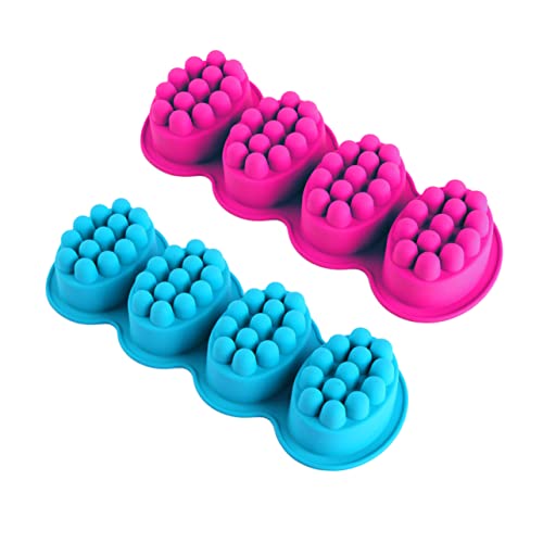 Gadpiparty 2 Stück Oval Silikon Seifenform mit Kavitäten Diy Massagebürstenform für Handgemachte Seifen und Kuchen für Backen und Basteln Türkis von Gadpiparty