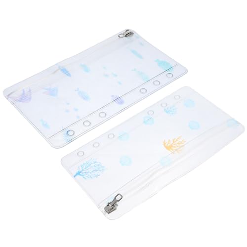 Gadpiparty 2 Stück PVC Reißverschluss Binder Taschen Ring Organizer mit Abnehmbaren Fächern Dekorative Aufbewahrung für Bürobedarf Notizen und Reiseutensilien von Gadpiparty