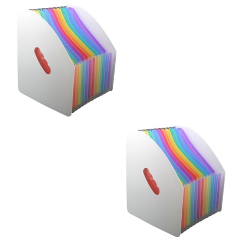Gadpiparty 2 Stück Regenbogen Mini Aktenkorbhalter Papierordner Mehrschichtiger Ordner Aktenordner Aktenorganizer Papieraufbewahrungshalter Stehender Papierakten Dokumentenorganizer von Gadpiparty