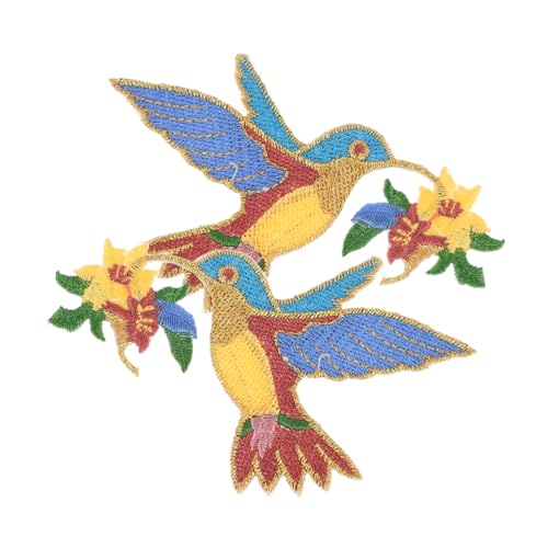 Gadpiparty 2 Stück Stoffpatch Jacke benutzerdefinierter Patch bestickt Name für Kleidungsdekor-Accessoire gestickte Aufnäher Vogelflecken Kleidungsstück Kleidung Rayon von Gadpiparty
