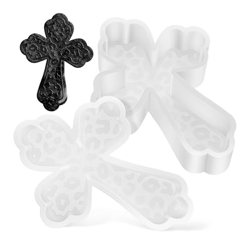 Gadpiparty 2 Stück Teiliges Silikon Gießformen Kreuzform Flexibel Wiederverwendbar für Epoxidharz Ornamente Auto Duftkerzen DIY Basteln Zuhause von Gadpiparty