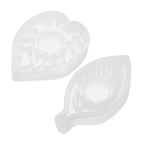 Gadpiparty 2 Stück Teiliges Silikon-teelichthalter-formset mit Blattdesign Flexible Resin-gießformen für DIY Kerzenhalter Präzise Textur Wiederverwendbar Vielseitig für Dekoration und von Gadpiparty