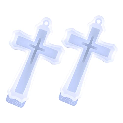 Gadpiparty 2 Stück Teiliges Silikonform Kreuz Anhänger Epoxidharz Gießform Flexibel Langlebig DIY Schmuckherstellung Charm Anhänger Basteln Zubehör von Gadpiparty