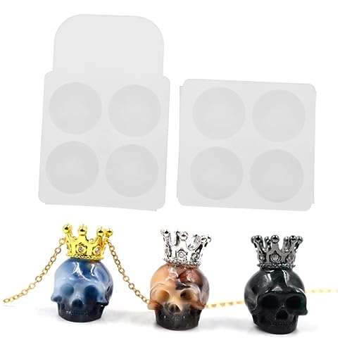 Gadpiparty 2 Stück Teiliges Silikonform Schädel DIY Schmuck Gießform Halloween Bastelset Klein Wiederverwendbar für Harz Anhänger Armbänder und Halsketten von Gadpiparty