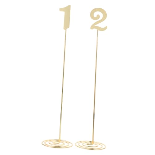 Gadpiparty 2 Stück Tischkartenhalter aus Metall Platzkartenständer für Hochzeit Partys Abnehmbare Foto und Memohalter für Tischdekoration für Tischnummern und Karten Goldfarben von Gadpiparty