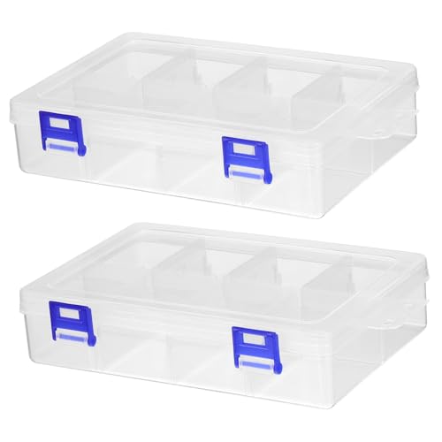 Gadpiparty 2 Stück Transparente Aufbewahrungsbox mit Variablen Fächern Abnehmbare Trennwände Robuste Kunststoffbox für Kleine Werkzeuge Kleinteile Schmuck Vielseitiger Organizer für Büro und Gadpiparty 2 Stück Transparente Aufbewahrungsbox mit Variablen Fächern Abnehmbare Trennwände Robuste Kunststoffbox für Kleine Werkzeuge Kleinteile Schmuck Vielseitiger Organizer für Büro und von Gadpiparty