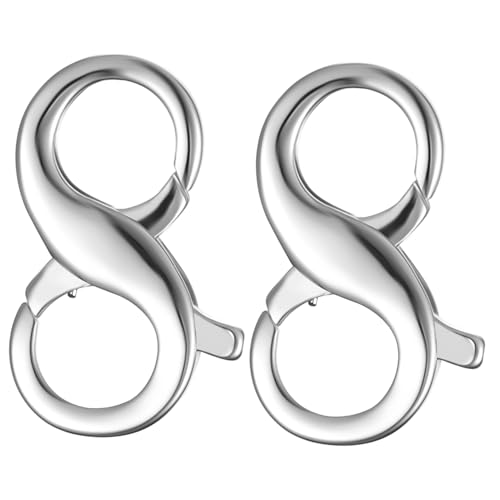 Gadpiparty 2 Stück Verschluss Schmuckverschluss für Halsketten Armbänder Platiniert Robust Elegant Vielseitig für DIY Schmuckreparatur und Herstellung von Gadpiparty