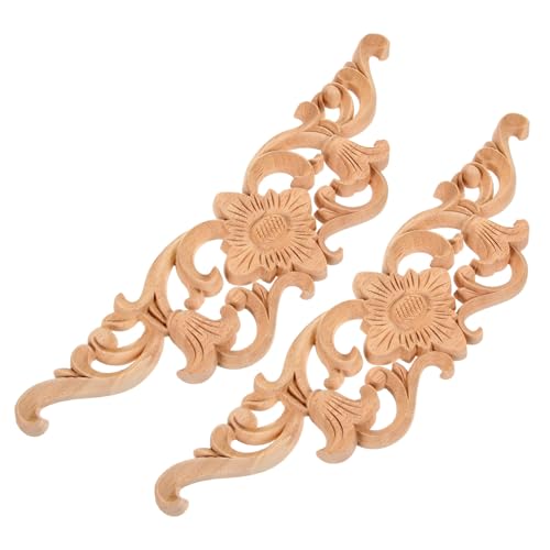 Gadpiparty 2 Stück Vintage Holzapplikationen Geschnitzte Dekorative Holzornamente Retro Tür Möbelverzierung Unbemalte Holzblenden für DIY Holzdeko Elegant und Pflegeleicht Gadpiparty 2 Stück Vintage Holzapplikationen Geschnitzte Dekorative Holzornamente Retro Tür Möbelverzierung Unbemalte Holzblenden für DIY Holzdeko Elegant und Pflegeleicht von Gadpiparty