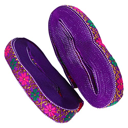 Gadpiparty 2 Stück Vorhangspitzen -Gurtband Stickerei ethnisches Band Kanten Spitzenband Blumenband Vintage-Spitzenstoff Stoffband bestickter Spitzenstoff Spitze zum Basteln Polyester Violett Gadpiparty 2 Stück Vorhangspitzen -Gurtband Stickerei ethnisches Band Kanten Spitzenband Blumenband Vintage-Spitzenstoff Stoffband bestickter Spitzenstoff Spitze zum Basteln Polyester Violett von Gadpiparty