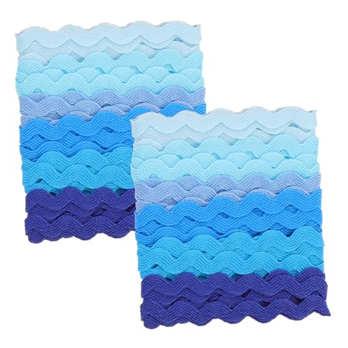 Gadpiparty 2 Stück Wasserwellenrand-Gurtband seidenband ribbon hochzeitdeko kleider Nähbesatz, Verzierung, Spitzenband blaues Satinband Geschenkverpackung trimmen welliger Besatz Polyester Gadpiparty 2 Stück Wasserwellenrand-Gurtband seidenband ribbon hochzeitdeko kleider Nähbesatz, Verzierung, Spitzenband blaues Satinband Geschenkverpackung trimmen welliger Besatz Polyester von Gadpiparty