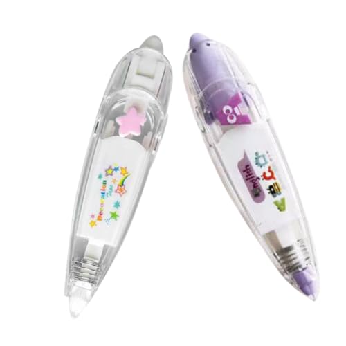 Gadpiparty 2 Stück kreatives Korrekturband dekorativer Klebebandstift DIY Klebeband süßes Band Kawaii-Stifte Cartoon-Klebestift Drücken Sie auf den dekorativen Stift DIY-Pressband Plastik von Gadpiparty