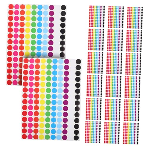 Gadpiparty 20 Blatt Runde Farbige Klebepunkte Sticker Selbstklebende Etiketten für Farbkodierung DIY Büro und Basteln Praktisch für Ordnung und Dekoration von Gadpiparty