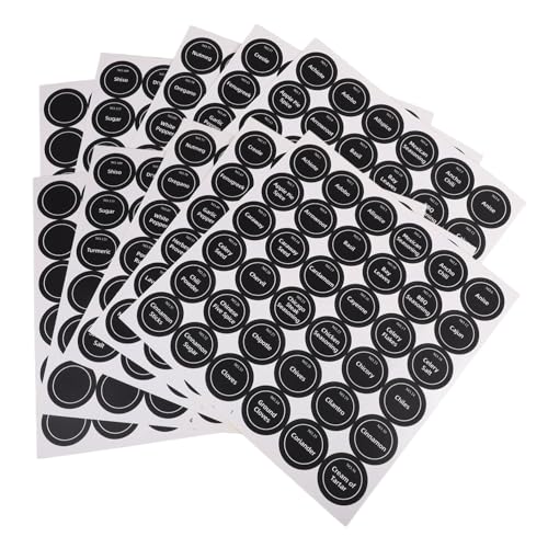 Gadpiparty 20 Blatt Wasserdichte Gewürzetiketten Rund Selbstklebend Schwarz Für Küchen Gewürzgläser Haltbare Aufkleber Für Flaschen Praktische Labels Zur Aufbewahrung Und Organisation Gadpiparty 20 Blatt Wasserdichte Gewürzetiketten Rund Selbstklebend Schwarz Für Küchen Gewürzgläser Haltbare Aufkleber Für Flaschen Praktische Labels Zur Aufbewahrung Und Organisation von Gadpiparty
