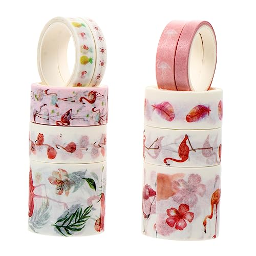 Gadpiparty 20 Rollen Washi Tape Set Dekoratives Klebeband mit Flamingo Muster für Scrapbooking Diy Handwerk Journals Planer und Geschenkverpackung Leicht Abziehbar und Rückstandsfrei von Gadpiparty