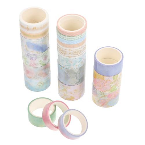 Gadpiparty 20 Rollen Washi-Tape-Set dekorative Bänder für Sammelalben DIY Klebeband farbig dekoratives Band Jahrgang aufkleber Planer-Abdeckbänder kreatives Scrapbooking-Angebot Flüsterpapier von Gadpiparty