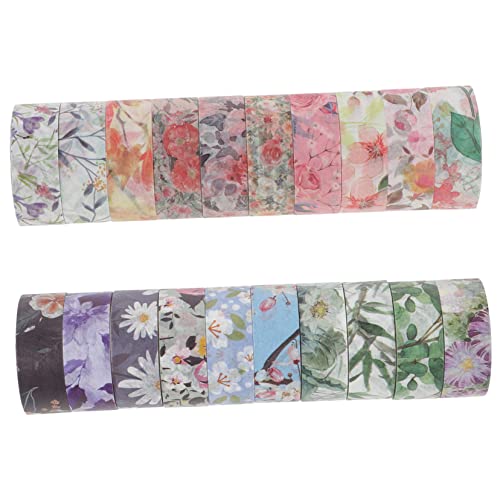 Gadpiparty 20 Rollen Washi Tape Transparent Dekoratives Diy Klebeband mit Blumenmuster Rückstandsfrei Ablösbar Vielseitig für Scrapbooking Tagebuch Geschenkverpackung und Bastelarbeiten von Gadpiparty