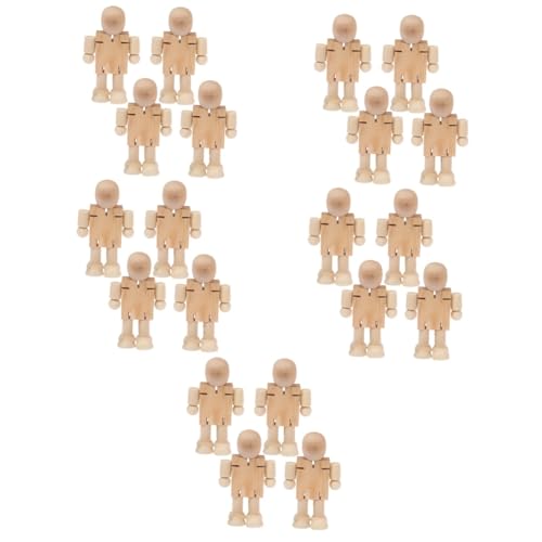 Gadpiparty 20 Stck Teiliges DIY Holzfiguren zum Bemalen Glatte Oberfläche Stabile Tischdekoration für Zuhause Kinderzimmer Pädagogisches Bastelspielzeug Kreative Holzpuppen für von Gadpiparty