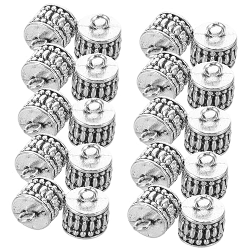 Gadpiparty 20 Stück Anhänger aus tibetischem Silber Vintage Perlenkappen Halskette Perlen Halskette lose Perle Perlen für die Herstellung von Halsketten Perlenkits Armbandperlen Zinklegierung von Gadpiparty