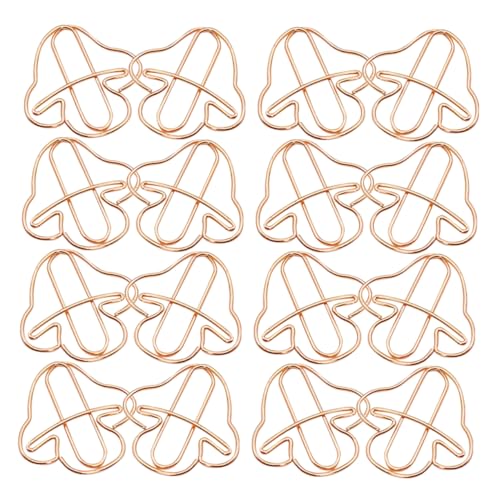 Gadpiparty 20 Stück Büroklammer Rosa Dateiorganisationsclip klein lustige Papierclips überdimensioniert thematisiert multi dokumentieren Pilzklammern das Büro Eisen Rose von Gadpiparty