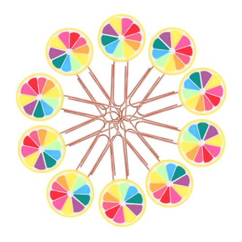 Gadpiparty 20 Stück Bunte Obst Büroklammern in Regenbogenfarben Niedliche Kleine Papierclips als Lesezeichen für Schule Büro und Diy Praktische Kawaii Paperclips für Dokumentenorganisation von Gadpiparty