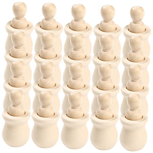 Gadpiparty 20 Stück Diy Blanko Holz Peg Dolls Unbemalte Holzfiguren für Bastelbedarf und Projekte für Familien und Partys Gadpiparty 20 Stück Diy Blanko Holz Peg Dolls Unbemalte Holzfiguren für Bastelbedarf und Projekte für Familien und Partys von Gadpiparty