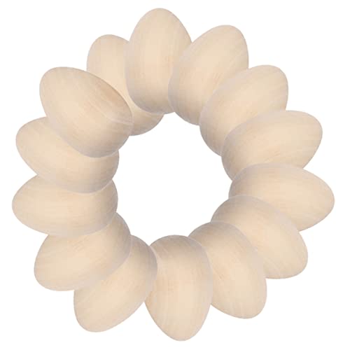 Gadpiparty 20 Stück Eierbemaltes Aus Holz Eier Bemalen Dekorationsfarbe Große Weiße Eier Puppenhaus-ei Gesprenkelt Kratzen Eier Zum Dekorieren Eier Zum Bemalen Bausatz Hölzern von Gadpiparty
