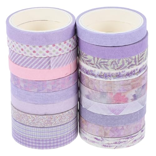 Gadpiparty 20 Stück Farbiges Washi-tape Klebeband Für Planer-aufkleber Pastellfarbenes Washi-tape Vintage-scrapbooking-washi-tape Lila Abdeckband Washi-tape Süß Japanisches Papier von Gadpiparty