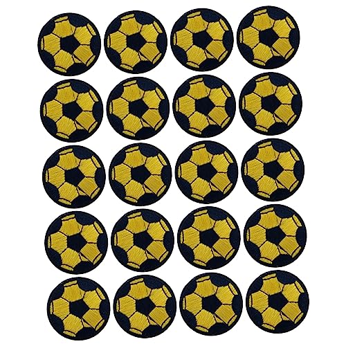 Gadpiparty 20 Stück Fußballmuster Stickereipatches für Kleidung Dekorative Patches zum Aufbügeln Aufnähen zum Reparieren Verschönern von Jeans Shirts Taschen von Gadpiparty