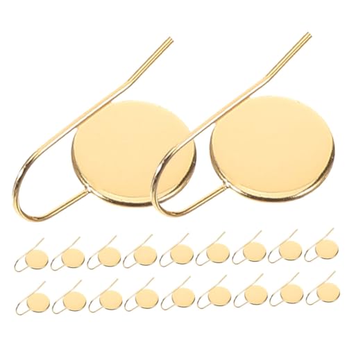 Gadpiparty 20 Stück Geschweißte Ohrhaken mit Runden Tabletts für DIY Schmuckherstellung Goldfarbene Lünette zur Sicheren Befestigung von Cabochons von Gadpiparty