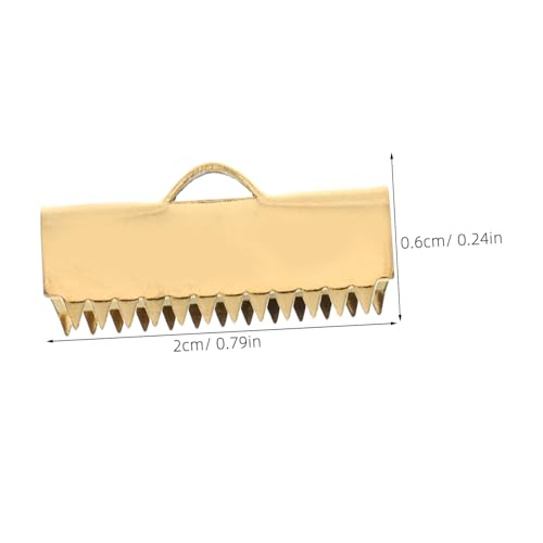 Gadpiparty 20 Stück Goldfarbene Quetschperlen Endkappen mit Zähnen Kordelenden für Lederbänder Schmuckverbinder für Armbänder Halsketten DIY Schmuckherstellung von Gadpiparty