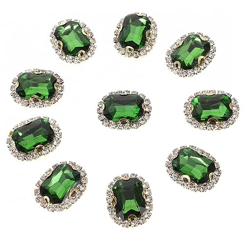 Gadpiparty 20 Stück Handnäher Diamantschmuck dekorative kleidung strass Nähen von Schmuck und Strasssteinen Strasssteine ​​von Hand nähen Kleidung DIY Strasssteine Glas Strass Kupfer Grün von Gadpiparty