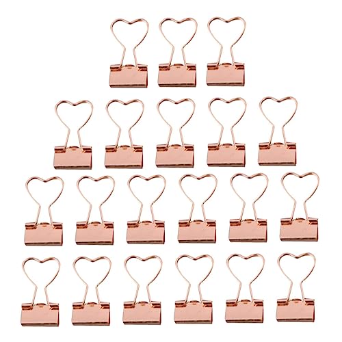 Gadpiparty 20 Stück Herzförmige Büroklammern aus Metall Goldene Binder Clips für Büro Schule und Zuhause Praktische und Dekorative Heftklammern für Notizen Scrapbooking und von Gadpiparty